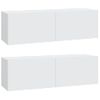 Set De Muebles Para Tv 4 Piezas Madera Contrachapada Blanco