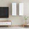 Muebles Para Tv 2 Unidades Contrachapada Blanco Brillo 30,5x30x90 Cm