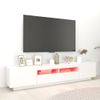 Mueble Para Tv Con Luces Led Blanco 200x35x40 Cm