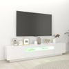 Mueble Para Tv Con Luces Led Blanco 200x35x40 Cm