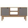 Mueble Tv Otta Madera Maciza Pino Marrón Y Gris 113,5x43x57 Cm