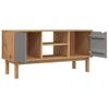 Mueble Tv Otta Madera Maciza Pino Marrón Y Gris 113,5x43x57 Cm