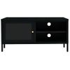 Mueble Para El Televisor Acero Y Vidrio Negro 90x30x44 Cm