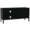 Mueble Para El Televisor Acero Y Vidrio Negro 90x30x44 Cm