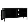 Mueble Para El Televisor Acero Y Vidrio Negro 90x30x44 Cm