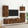 Muebles De Tv De Pared 5 Piezas Madera Ingeniería Roble Ahumado