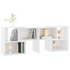 Mueble De Tv Madera Contrachapada Blanco Brillante 104x30x52 Cm