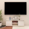 Mueble De Tv Madera Maciza De Pino Blanco 110x30x40 Cm