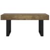 Mesa De Centro Mdf Y Hierro Marrón Oscuro Y Negro 90x45x40 Cm