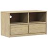 Mueble De Tv Sauda Madera Maciza Pino Color Roble 99x43x55 Cm