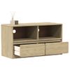 Mueble De Tv Sauda Madera Maciza Pino Color Roble 99x43x55 Cm