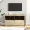 Mueble De Tv Sauda Madera Maciza Pino Color Roble 99x43x55 Cm