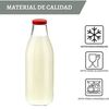 6 Botellas De Cristal De 1 Litro Para Leche Y Bebidas + Ebook De 102 Recetas, Con Tapa De Rosca Hermética