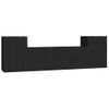 Set De Muebles Para Tv 4 Piezas Madera Contrachapada Negro