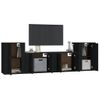 Set De Muebles Para Tv 4 Piezas Madera Contrachapada Negro