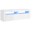 Mueble De Tv Con Luces Led Blanco Brillante 120x35x40 Cm