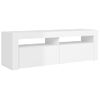 Mueble De Tv Con Luces Led Blanco Brillante 120x35x40 Cm