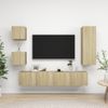 Muebles De Pared De Tv 5 Piezas Aglomerado Color Roble Sonoma