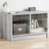 Mueble De Tv Con Puertas De Vidrio Gris Sonoma 68x37x42 Cm