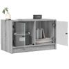 Mueble De Tv Con Puertas De Vidrio Gris Sonoma 68x37x42 Cm