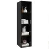 Mueble Tv Pared Contrachapada Negro Brillo 37x37x142,5 Cm