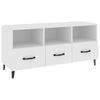 Mueble De Tv Madera Contrachapada Blanco 102x35x50 Cm