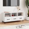 Mueble De Tv Madera Contrachapada Blanco 102x35x50 Cm