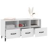 Mueble De Tv Madera Contrachapada Blanco 102x35x50 Cm