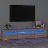 Mueble De Tv Con Luces Led Roble Sonoma 195x35x40 Cm