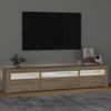 Mueble De Tv Con Luces Led Roble Sonoma 195x35x40 Cm