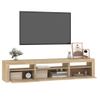 Mueble De Tv Con Luces Led Roble Sonoma 195x35x40 Cm