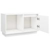 Mueble Para Tv De Madera Maciza De Pino Blanco 74x35x44 Cm