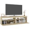 Muebles De Tv Con Luces Led 2 Unidades Roble Sonoma 75x35x40 Cm