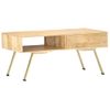 Mesa De Centro De Madera Maciza De Mango 95x50x42 Cm