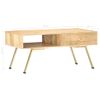 Mesa De Centro De Madera Maciza De Mango 95x50x42 Cm