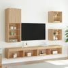 Muebles Tv Pared Con Led 5 Piezas Madera Ingeniería Roble Sonoma