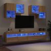 Muebles De Tv De Pared Con Luces Led 6 Piezas Roble Sonoma