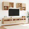 Muebles De Tv De Pared Con Luces Led 6 Piezas Roble Sonoma