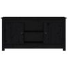 Mueble De Tv De Madera Maciza De Pino Negro 103x36,5x52 Cm