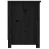 Mueble De Tv De Madera Maciza De Pino Negro 103x36,5x52 Cm