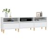 Mueble De Tv Madera Contrachapada Blanco 150x30x44,5 Cm