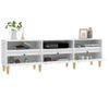 Mueble De Tv Madera Contrachapada Blanco 150x30x44,5 Cm