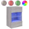 Mueble De Tv De Pared Con Luces Led Gris Sonoma 40x30x60,5 Cm