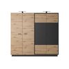 Armario Con Puertas Batientes Nest Led 220x54x202 Crema & Negro