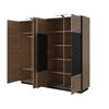 Armario Con Puertas Batientes Nest Led 220x54x202 Crema & Negro