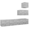 Set De Muebles De Salón 4 Piezas Madera Ingeniería Gris Hormigón