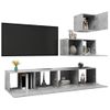 Set De Muebles De Salón 4 Piezas Madera Ingeniería Gris Hormigón