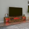 Mueble De Tv Con Luces Led Color Roble Ahumado 200x36,5x40 Cm