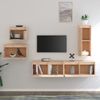 Muebles Para Tv 5 Piezas Madera Maciza De Pino