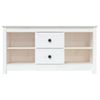 Mueble Para Tv De Madera Maciza De Pino Blanco 103x36,5x52 Cm